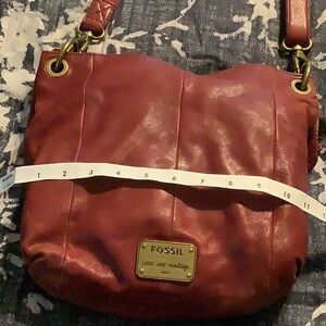 Beautiful burgundy leather crossbody by Fossil, vintage style